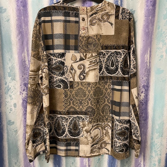 Vintage Alfred Dunner Patchwork blouse, size 14 - Picture 10 of 11